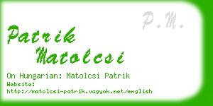 patrik matolcsi business card